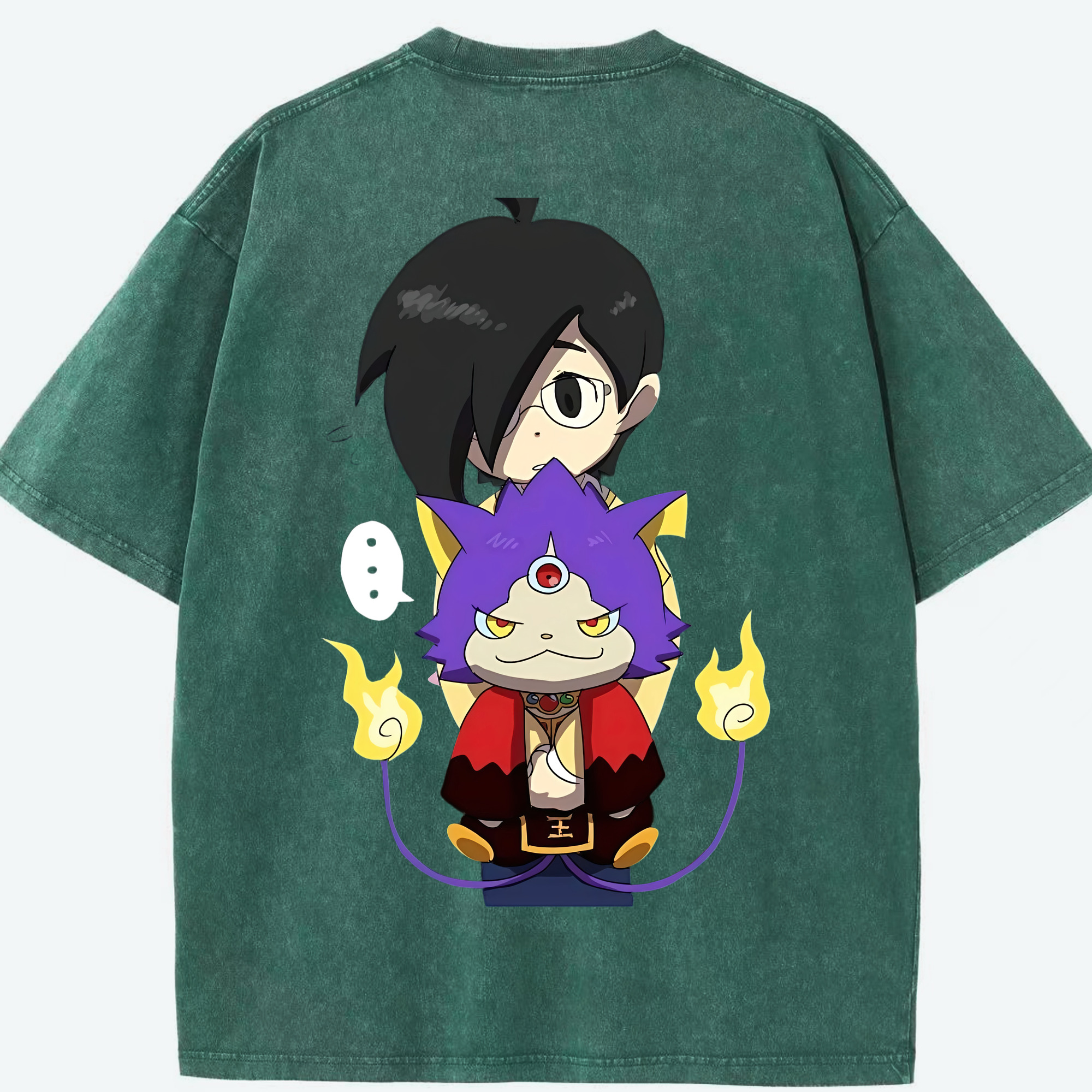 （画像用） 妖怪ウォッチ Yo-kai Watch 綿100% ヴィンテージ風 半袖Tシャツ（背面プリント）